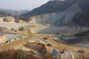 大分川ダム工事